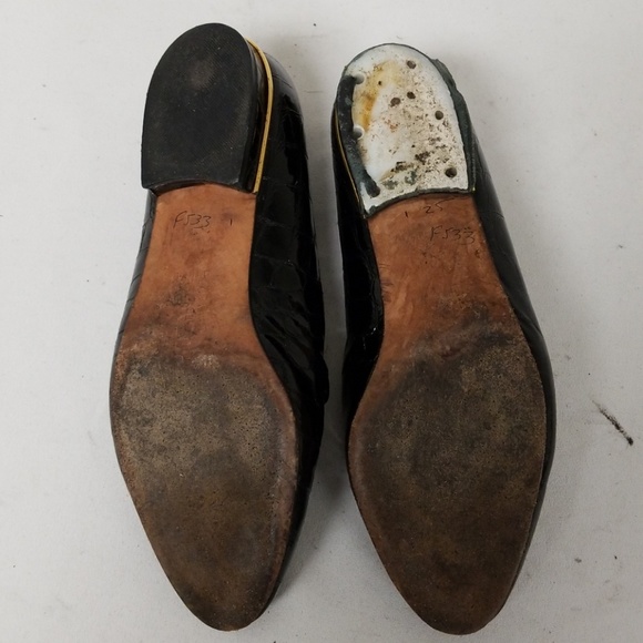 Brunella Black Crocodile Slip On Loafers Shoes 37 - Picture 7 of 8